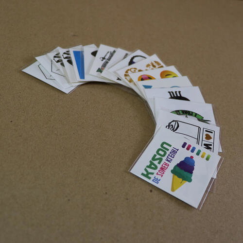 Custom temporary transfer tattoos 50×50mm — full-colour CMYK with white underprint Custom temporary transfer tattoos 50×50mm — full-colour CMYK with white underprint