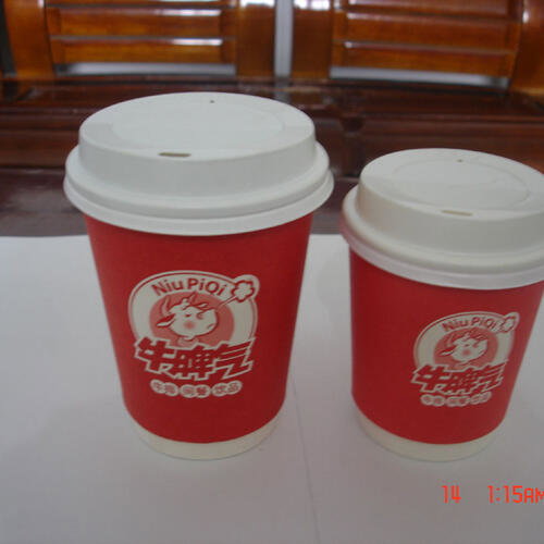 Dubbelwandige papieren beker van 16 oz met eigen bedrukking image